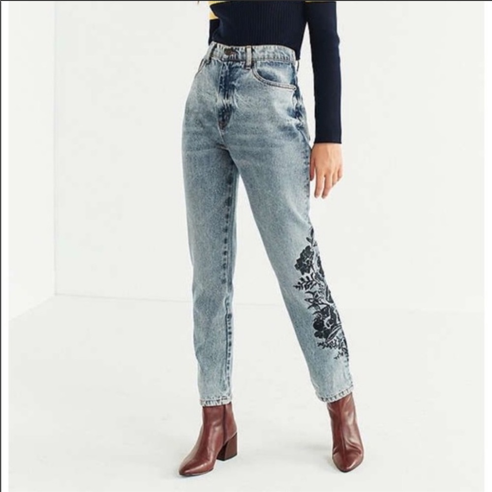 Urban Outfitters embroidered mom jeans